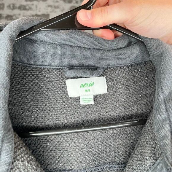 Aerie | women black sherpa button down jacket - Picture 2 of 10